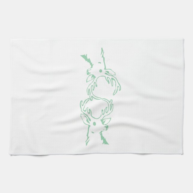 Buck Head Outline Tea Towel (Horizontal)
