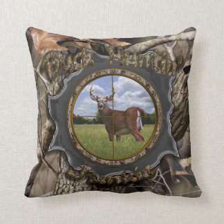 Buck Huntin' Junkie Camo Pillow