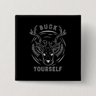 Buck Hunting Yourself 15 Cm Square Badge