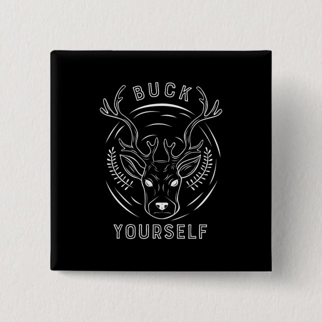 Buck Hunting Yourself 15 Cm Square Badge (Front)