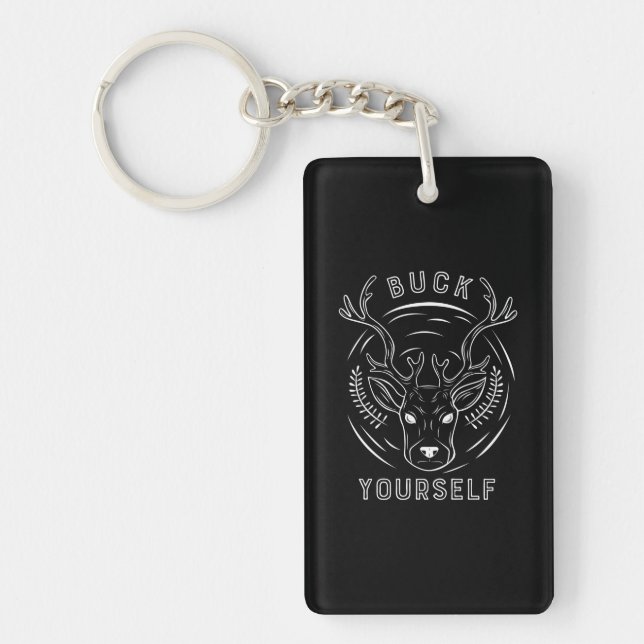 Buck Hunting Yourself Key Ring (Front)