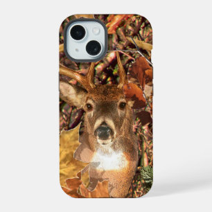 Buck in Camo White Tail Deer iPhone 15 Case