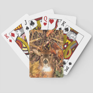 Buck in Camo White Tail Deer Playing Cards
