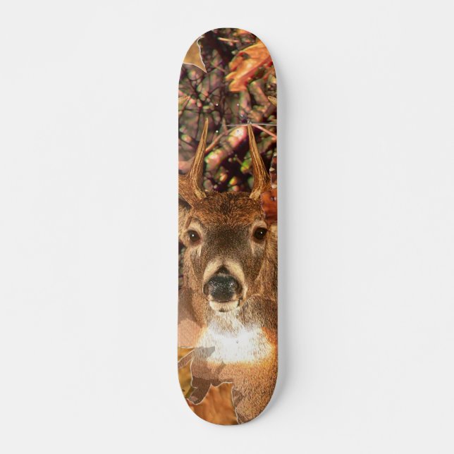 Buck in Fall Camo White Tail Deer Skateboard (Front)