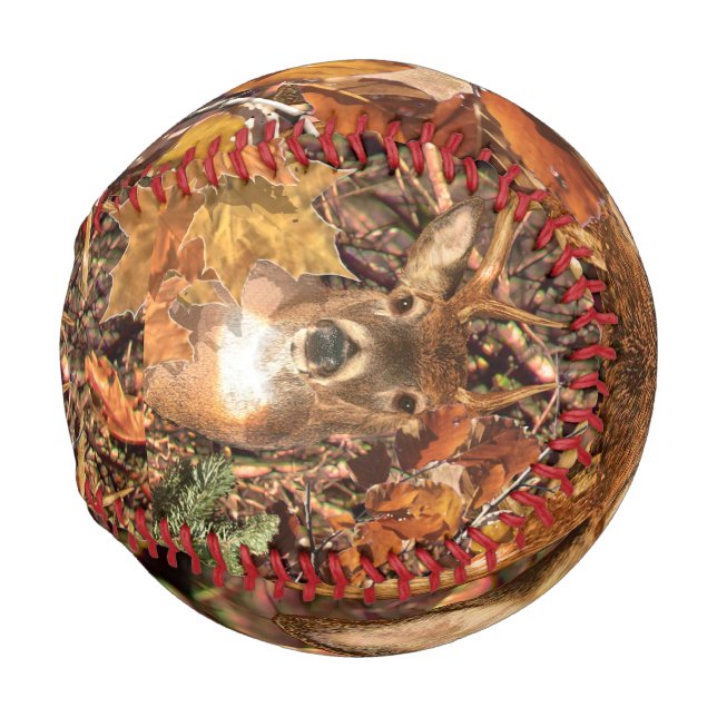 Buck in Fall Hunter Camo White Tail Deer Baseball (Front Right)