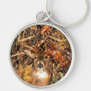 Buck in Hunter Camo White Tail Deer Key Ring