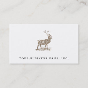 Buck Mule Deer Letterpress Style Business Card