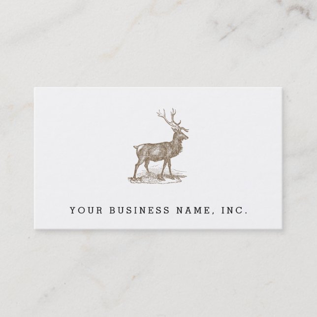 Buck Mule Deer Letterpress Style Business Card (Front)