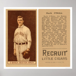 Buck O'Brien Red Sox Baseball 1912 Poster