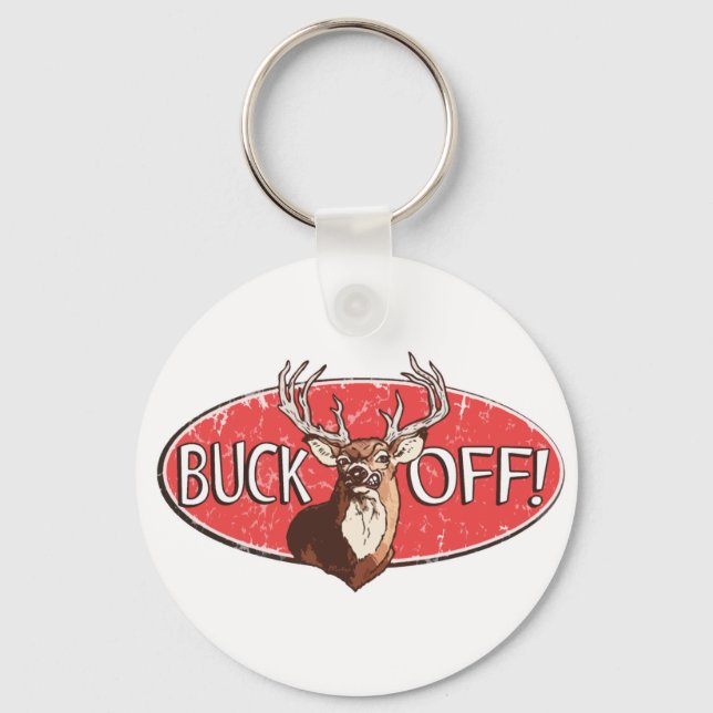 Buck Off by Mudge Studios Key Ring (Front)