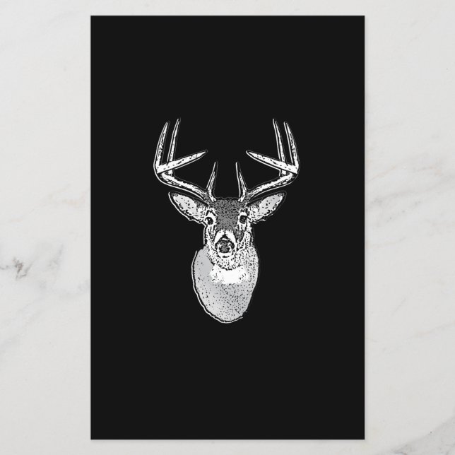 Buck on Black design White Tail Deer Flyer (Front)