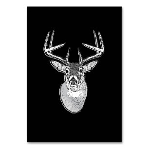 Buck on Black design White Tail Deer Table Number