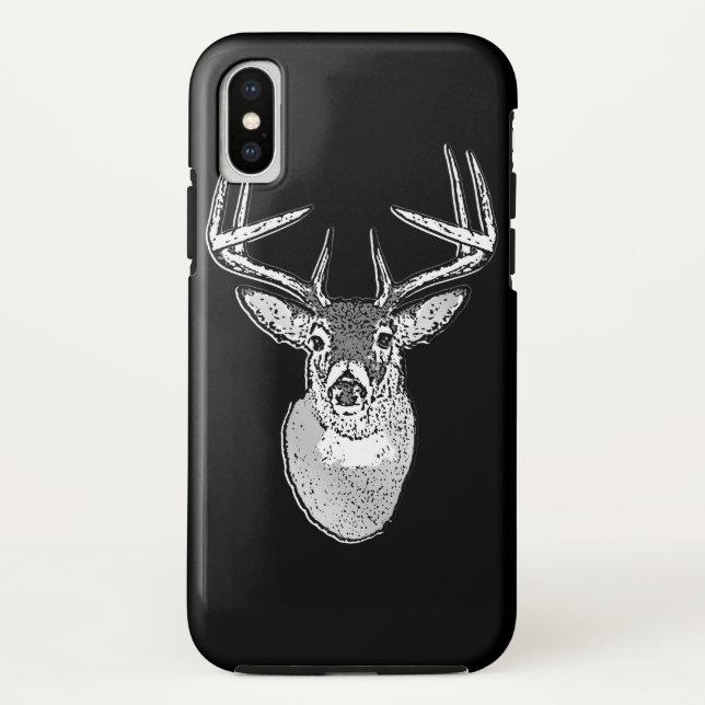 Buck on Black  White Tail Deer Case-Mate iPhone Case (Back)