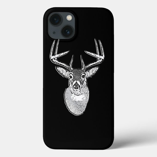 Buck on Black  White Tail Deer Case-Mate iPhone Case (Back)