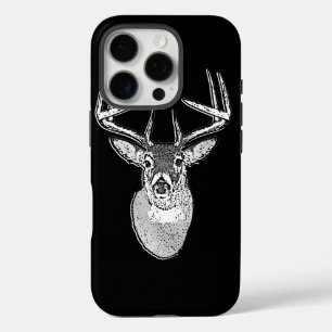 Buck on Black  White Tail Deer iPhone 16 Pro Case