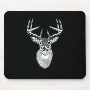 Buck on Bold Black White Tail Deer Mouse Mat