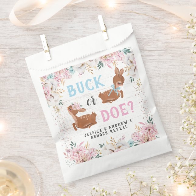 Buck or Doe? Baby Shower Reveal Favour Bags (Clipped)