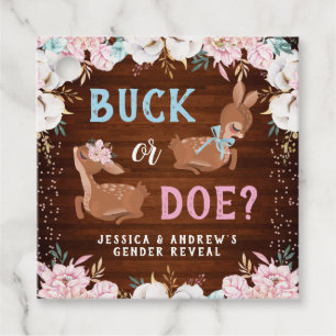 Buck or Doe? Baby Shower Reveal Favour Tags