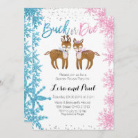 Buck or Doe Gender Reveal Invitation Winter