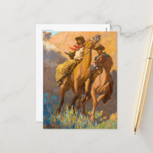 Buck Peters, Ranchman by Maynard Dixon Holiday Postcard