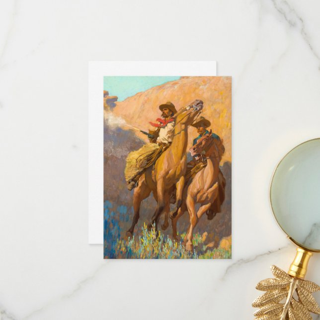 Buck Peters, Ranchman by Maynard Dixon Thank You Card (Front/Back In Situ)