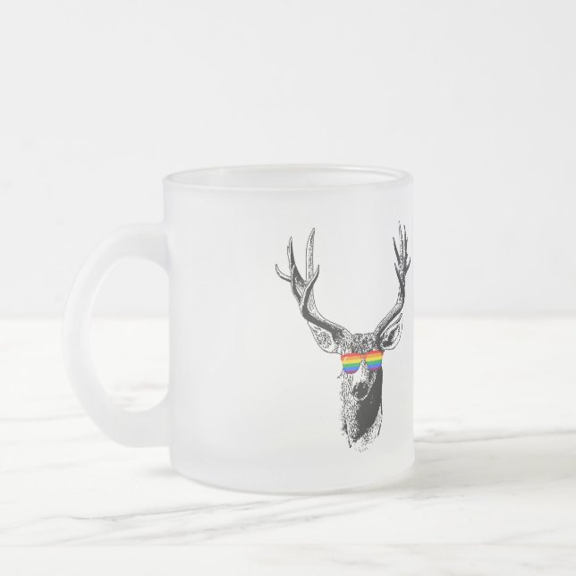 BUCK PRIDE FROSTED GLASS COFFEE MUG (Left)