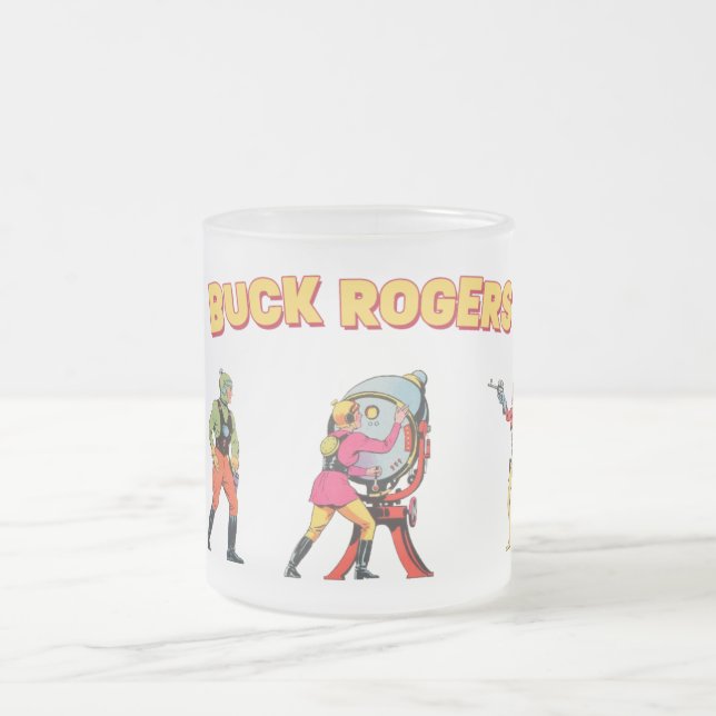 Buck Rogers 1930s  Frosted Glass Coffee Mug (Center)