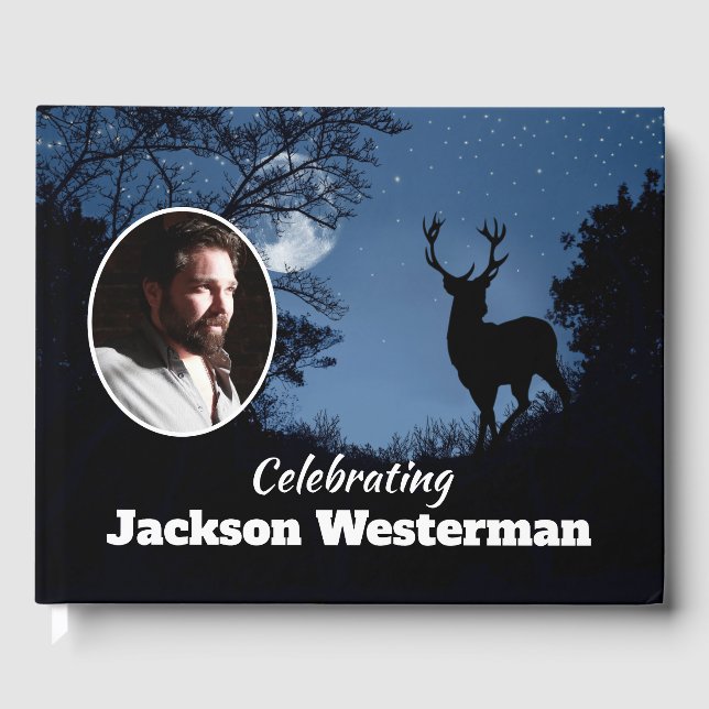 Buck Silhouette at Night Memorial  Guest Book (Front)
