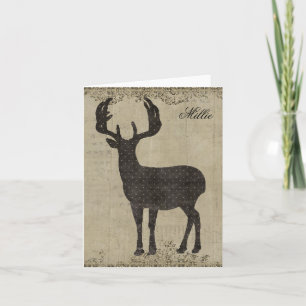 Buck Silhouette Personalised Notecard