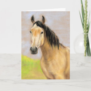 "Buck Skin Horse" Pastel Art Greeting Blank Card