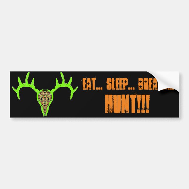 Buck Skull Hunt Bumper Sticker (Front)