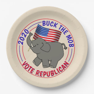 Buck The Mob Vote GOP Election  Paper Plate