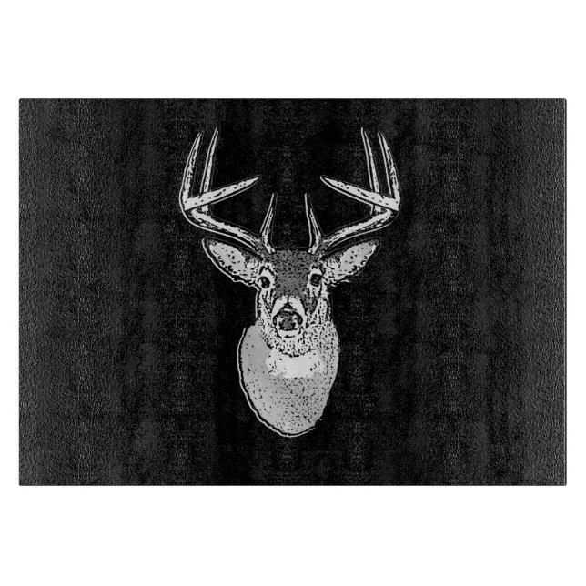 Buck trophy on Black White Tail Deer Cutting Board (Front)