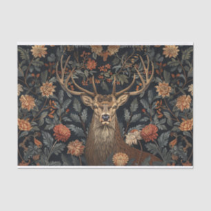 Buck with Antlers and Flowers Decoupage Tissue Paper
