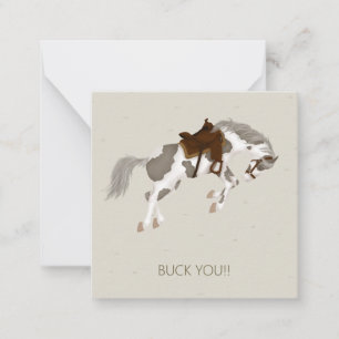 Buck You! Bucking Pinto Horse Custom Mini Card