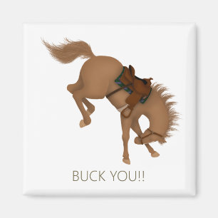 Buck You! Funny Brown Horse Magnet
