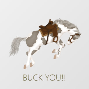 Buck You! Funny Pinto Horse Window Cling