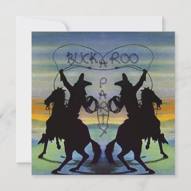 BUCKAROO BIRTHDAY PARTY INVITATION ~ EZ2 CUSTOMIZE (Front)