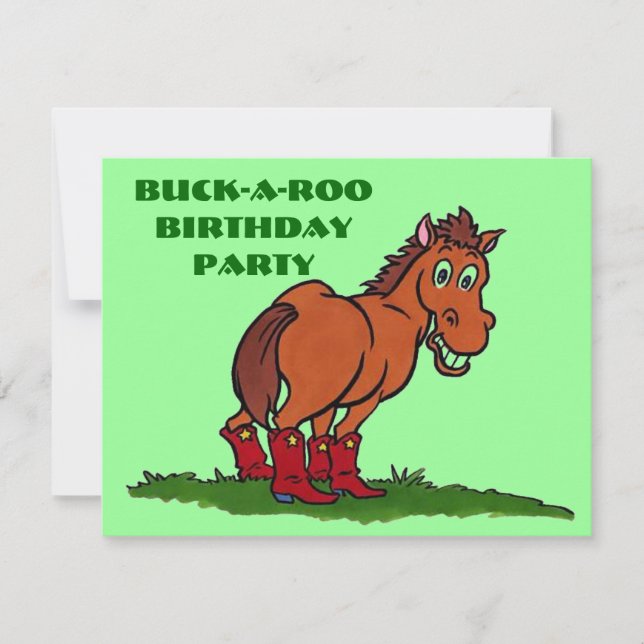 BUCKAROO BIRTHDAY PARTY INVITATION ~ EZ2 CUSTOMIZE (Front)
