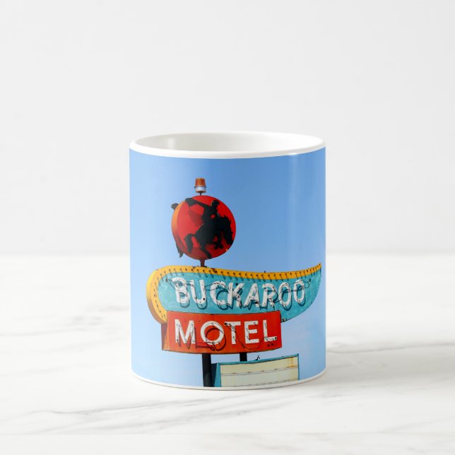 Buckaroo Motel Neon Sign, Tucumcari, N.M. Coffee Mug (Center)