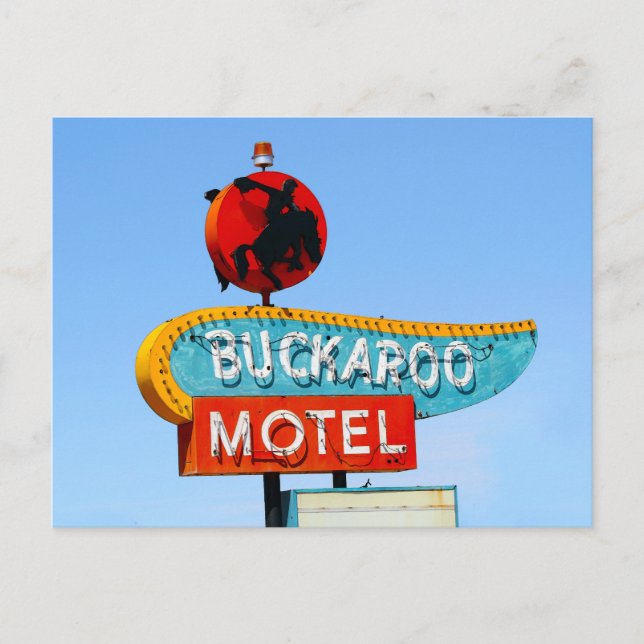 Buckaroo Motel Sign, Tucumcari, N.M. Postcard (Front)