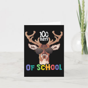 Bucked 100 Days Of School Deer Student Girls Boy 1 Card