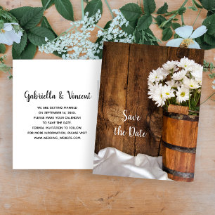 Bucket and Daisies Ranch Wedding Save the Date Announcement Postcard