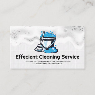 Bucket and Mop   Janitor   Cleaner Business Card