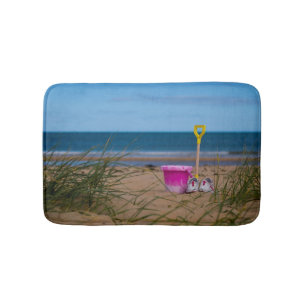 Bucket and Spade on Dornoch Beach Bath Mat