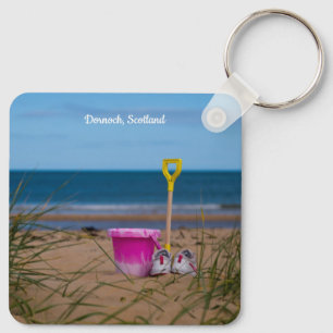 Bucket and Spade on Dornoch Beach Key Ring