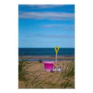 Bucket and Spade on Dornoch Beach Photo Print
