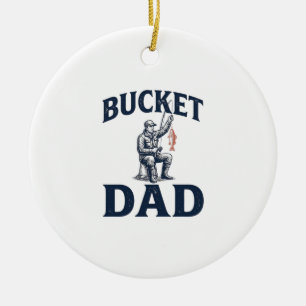 Bucket Dad Fishing Vintage Engraving Design_1 Ceramic Tree Decoration