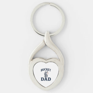 Bucket Dad Fishing Vintage Engraving Design_1 Key Ring