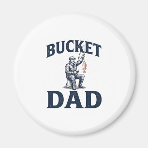Bucket Dad Fishing Vintage Engraving Design_1 Magnet